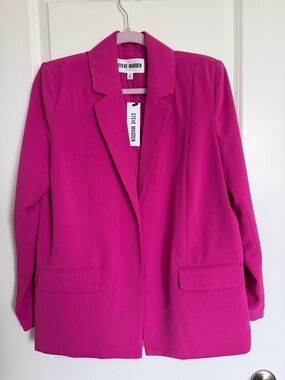 Steve Madden Bright Fuchsia Open-Front Blazer